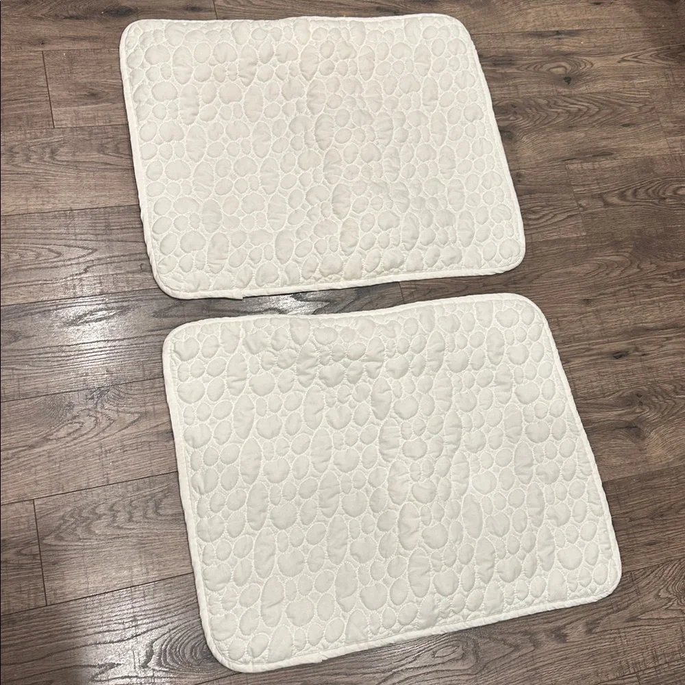 Artistic Linen Standard Pillow Sham Set (2) Ivory Quilted Textured Oval Pattern